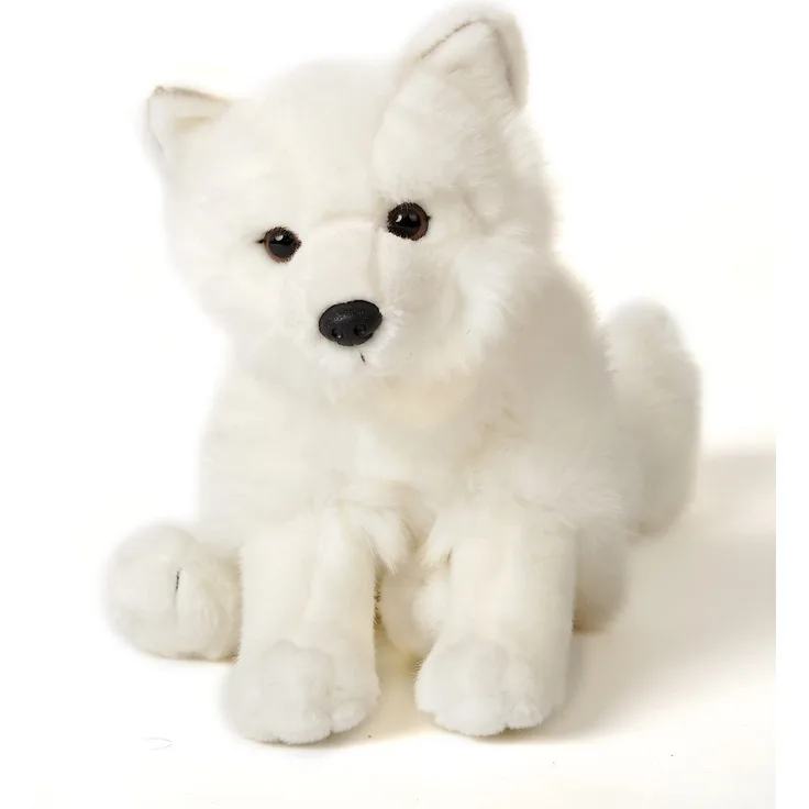 Uni-Toys - Polarfuchs, sitzend - 23 cm (Höhe) - Plüsch-Fuchs, Schneefuchs - Plüschtier, Kuscheltier