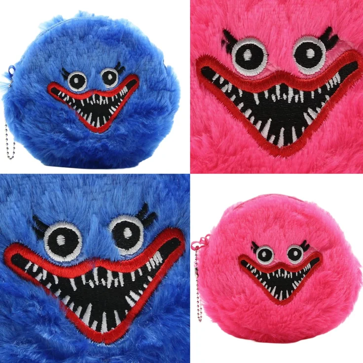 Huggy Wuggy Poppy Playtime Huggy Wuggy Portemonnaie Plüsch New Horror Game Hagiwagi Geldbörse für Kinder (pink) – Bild 2