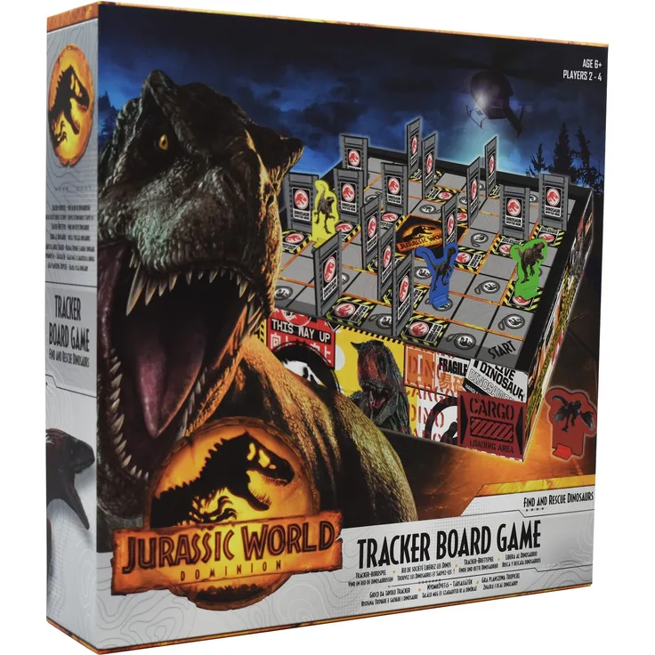 Cartamundi Jurassic World Tracker Brettspiel, Find & Rescue Dinosaurier, für 2–4 Spieler, tolles Geschenk für Kinder ab 6 Jahren