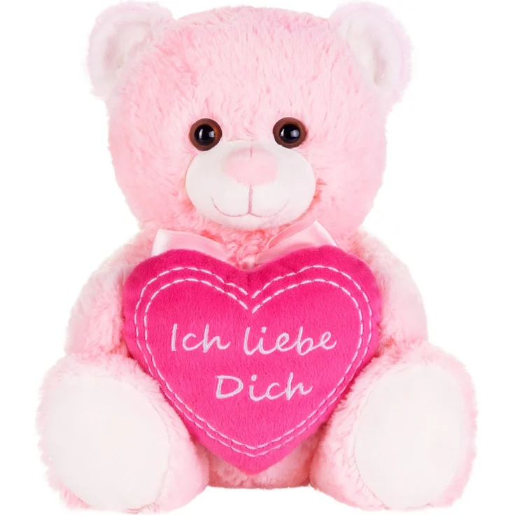 Teddy Plüschbär mit Herz Pink - Ich Liebe Dich - 25 cm - Teddybär - Stofftier Rosa – Bild 1