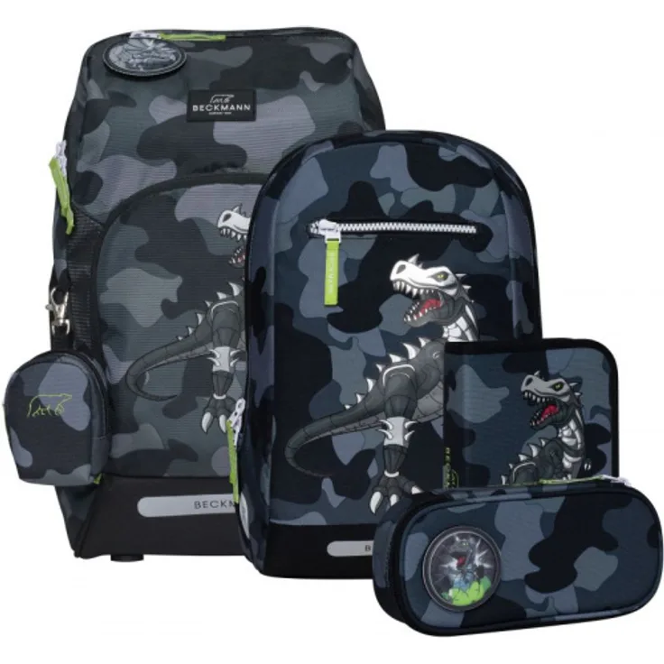 BECKMANN Schulrucksack Set Active Air FLX 6-teilig "Camo Rex"