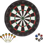 Best Sporting Dartscheibe Sisal Set, mit 6 Steel-Dart-Pfeilen und 18 Flights - Preisvergleich