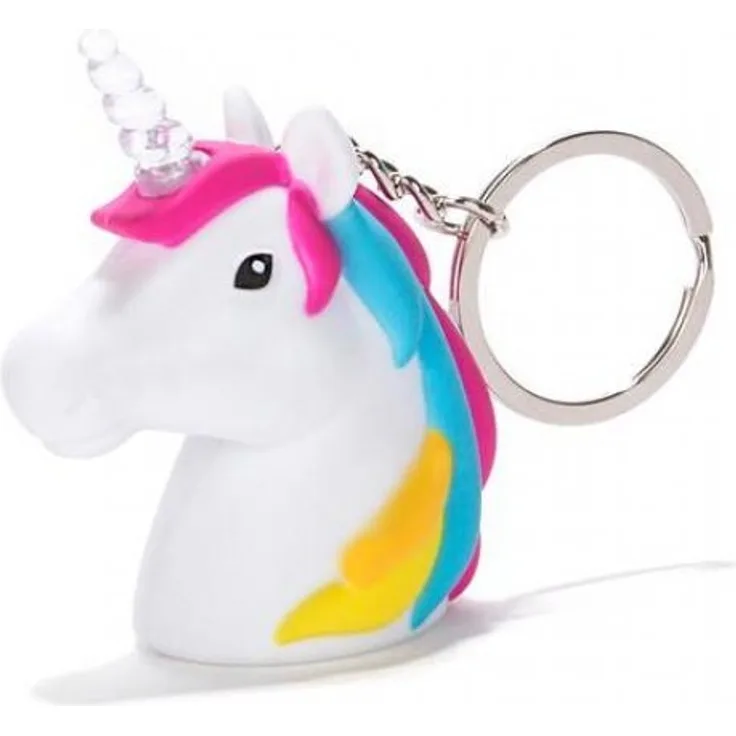 Kikkerland schlüsselanhänger Einhorn led 4 x 5 cm weiß