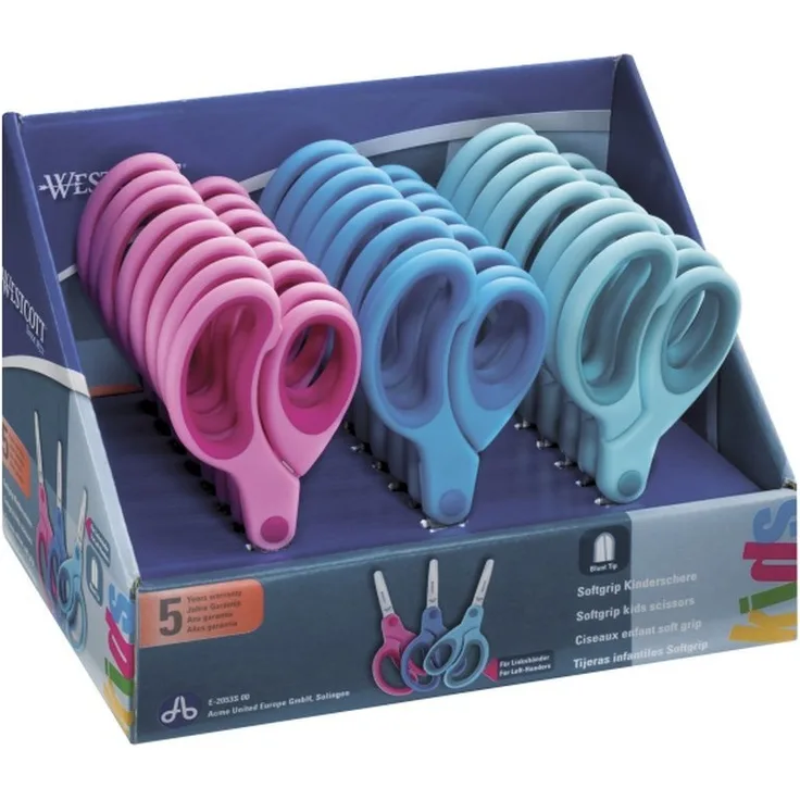 Westcott - Display mit 24 Softgrip Kinderscheren Westcott