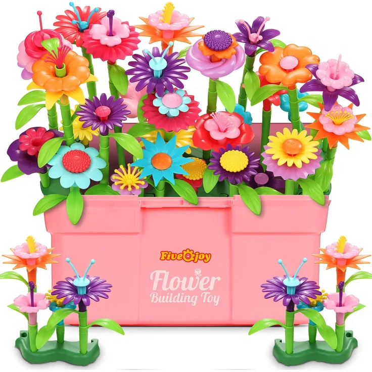 Fivejoy Blumengarten Spielzeug Für Mädchen, DIY Bouquet Set Mit Rosa Box Draußen & Drinnen Spielzeug Geschenk Für 3-6 Jährige Mädchen, Kunst Blumenarrangement Spielzeug - Preisvergleich