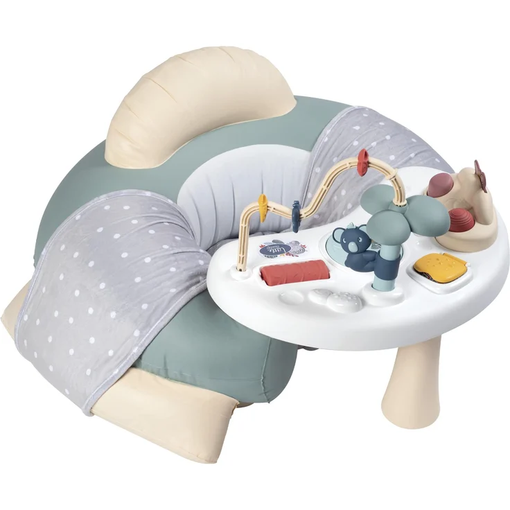 Smoby Toys - Little Smoby Babysitz mit Spieltisch - aufblasbarer Rundsitz mit Rücken- und Armlehne, Sitzbezug und Activity Tisch - für Kinder ab 6 Monate – Bild 1