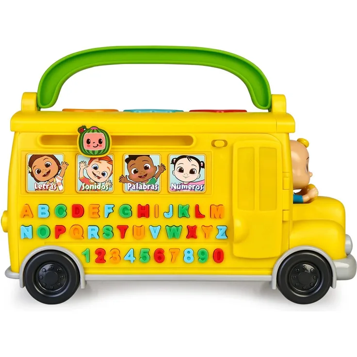CoComelon - Learning Bus,Spielzeugbus Gelb mit Lichtern,Musik und Sounds zum Lernen von Buchstaben Zahlen,Kinderspiel-Set,für Vorschulkinder,berühmt (CCM08102), Mehrfarbig, Talla única