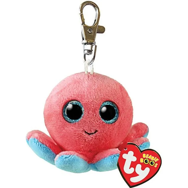 TY Beanie Boo's Clip, "Sheldon", Korallen-Oktopus, ca 10 cm.