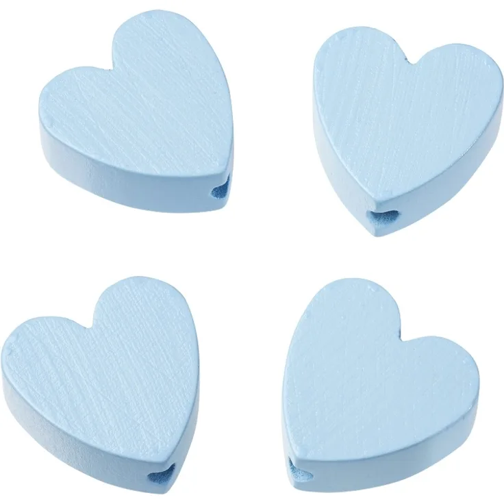Schnulli-Herz 20 x 20 x 8 mm, DL 3 mm, hellblau, Btl. 4 St.
