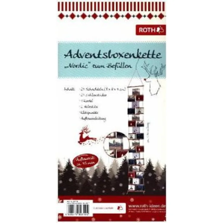 Adventsboxenkette "Nordic" zum Befüllen