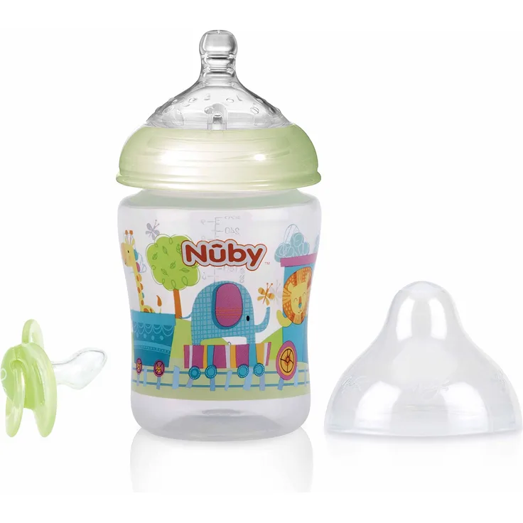 Nûby ID68057GREEN Weithalsflasche PP, 270 ml, grün