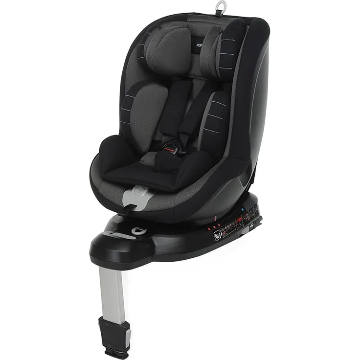 Foppapedretti Logik i-Size Autokindersitz drehbar 360° Isofix für Kinder mit Höhe von 40 bis 105 cm (bis 18 kg), Black