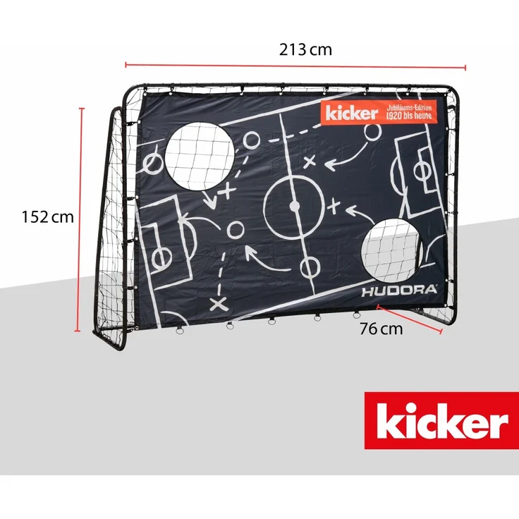 Fußballtor Trainer kicker Edition Matchplan Maße: 213 x 152 x 76 cm Polyestertorwand mit 2 verstär – Bild 1