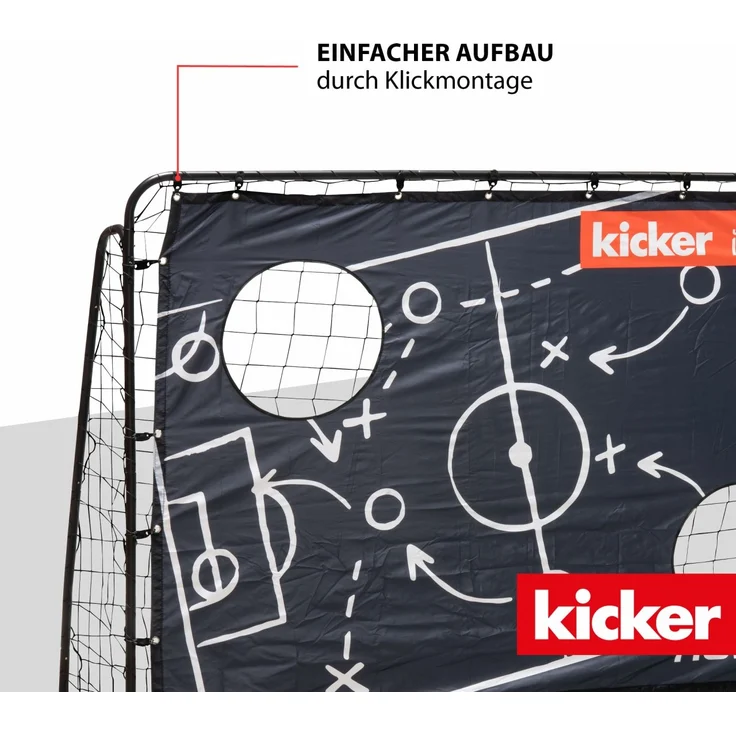 Fußballtor Trainer kicker Edition Matchplan Maße: 213 x 152 x 76 cm Polyestertorwand mit 2 verstär – Bild 2