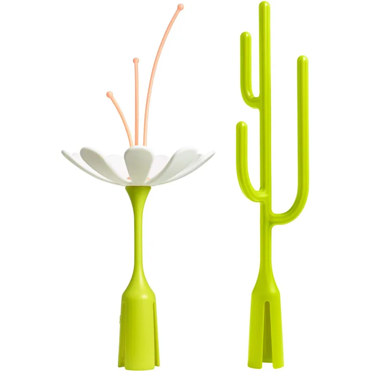 Boon B11302 STOKE GRASS Zubehör Set für Trockengestell - zum Trocknen von Babyflaschen und Sauger - BPA-, Phtalat- und PVC-frei, grün