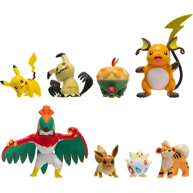 Pokémon Multipack 8 Pack - Pikachu, Eevee, Appletun, Growlithe, Mimikyu, Togepi, Raichu, Hawlucha