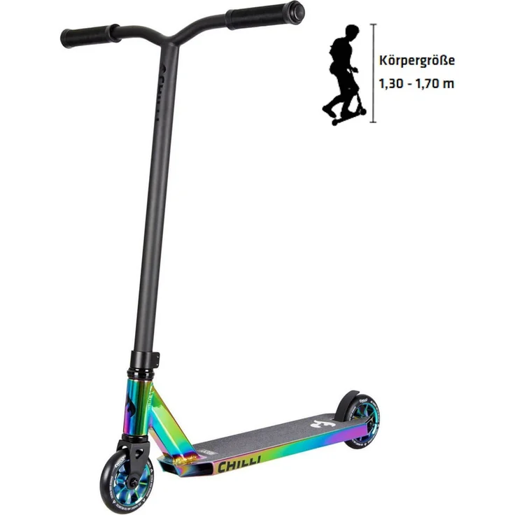 Chilli Pro 118-6-SH 'Rocky Neochrome' Scooter, Lenkerhöhe 79 cm, max. belastbar bis 100 kg, neochrome – Bild 2