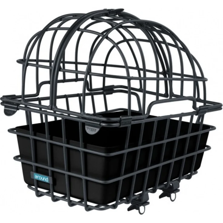 Hinterrad-Tierfahrradkorb Luna Alu, schwarz, 50x36x50cm m. Fix. -System – Bild 1