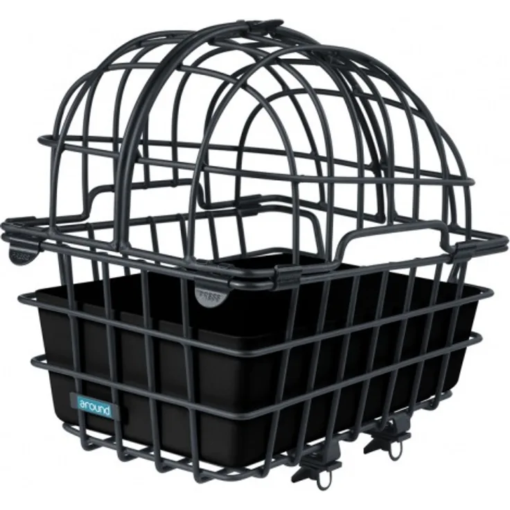 Hinterrad-Tierfahrradkorb Luna Alu, schwarz, 50x36x50cm m. Fix. -System