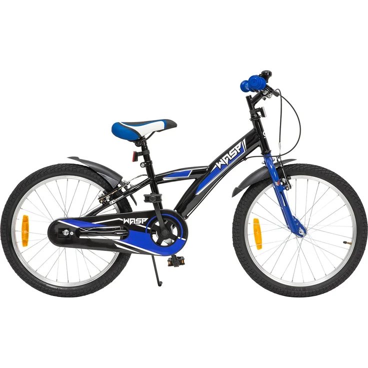 Kinderfahrrad Wasp 20 Zoll Kinder Fahrrad schwarz mit Fahrradständer Kinderrad (Schwarz-Blau) – Bild 7