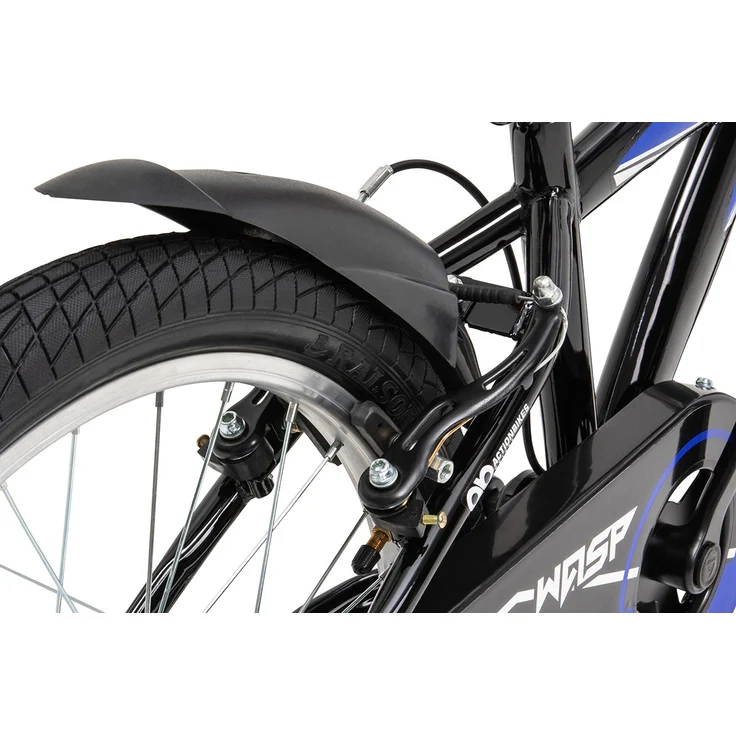 Kinderfahrrad Wasp 20 Zoll Kinder Fahrrad schwarz mit Fahrradständer Kinderrad (Schwarz-Blau) – Bild 10