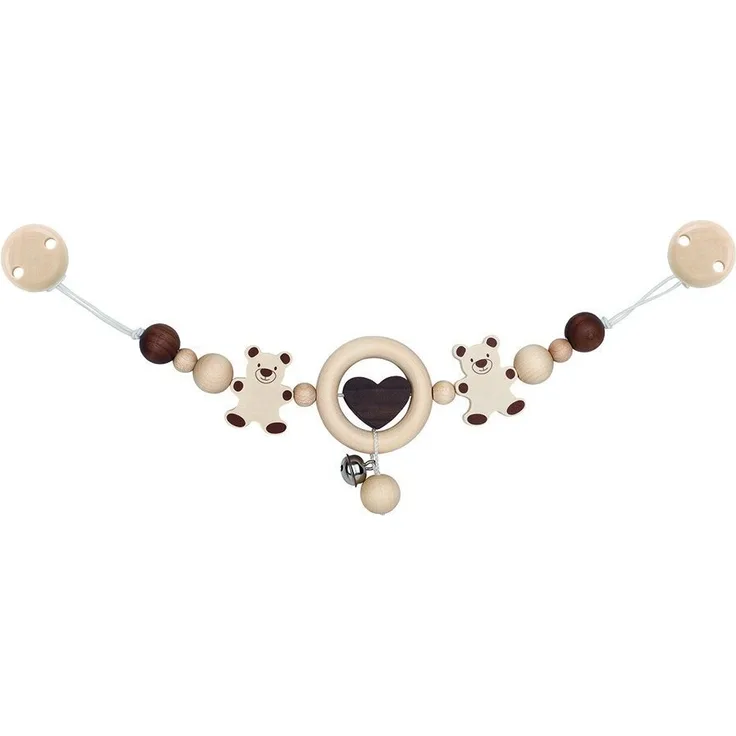 Heimess 764190 Kinderwagenkette Bär natur mit Clips