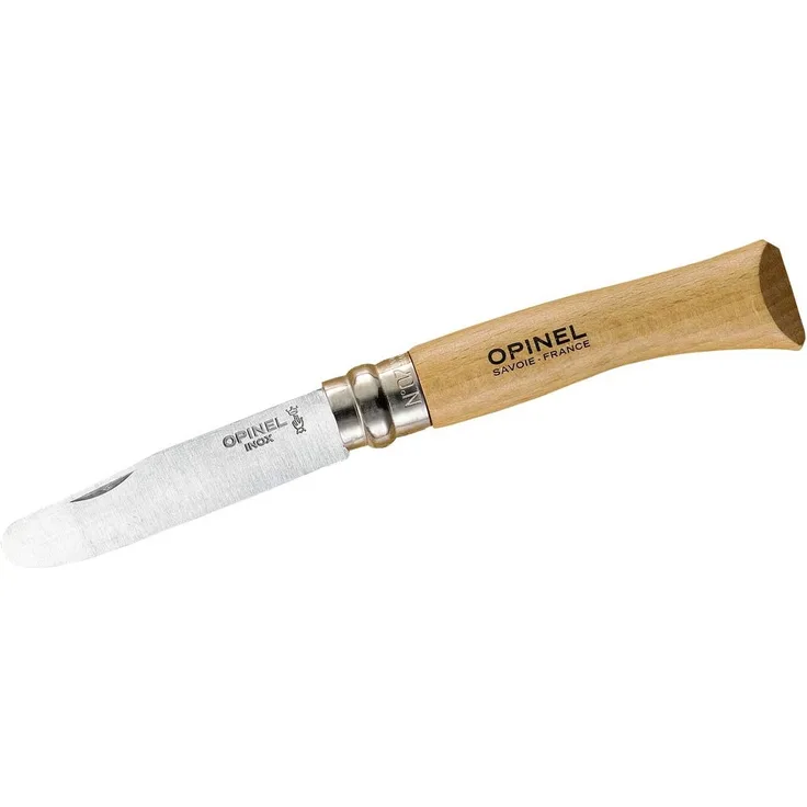 Opinel No 07, Kindermesser, rostfrei, Buchenholz, verschiedene Farben
