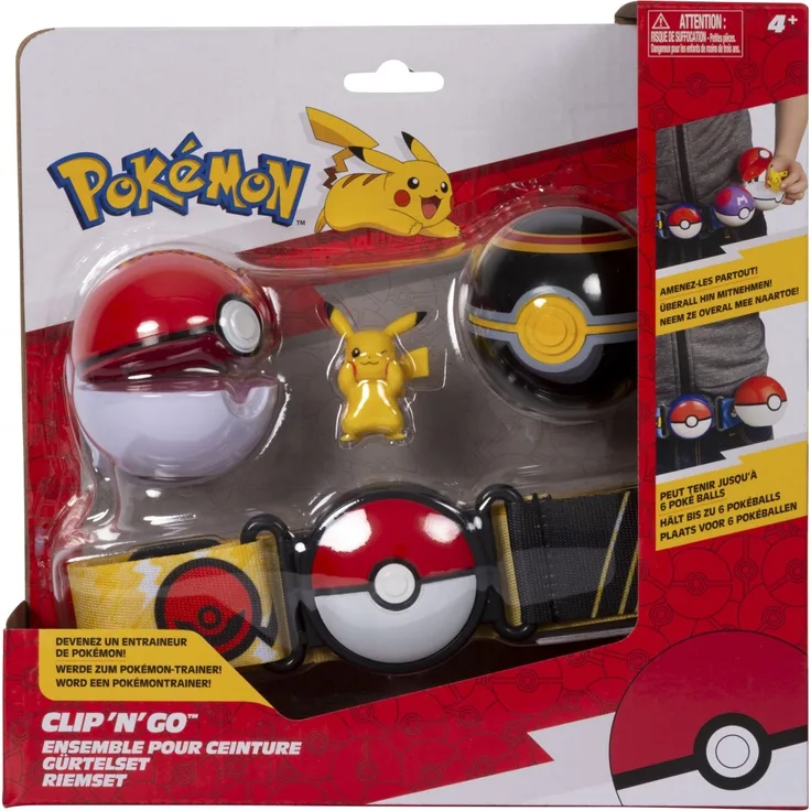 Pokémon Clip`n Go Gürtelset Pikachu Pokéball und