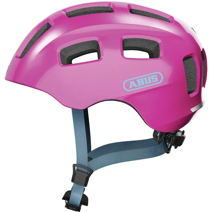 Abus 'Youn-I 2.0' Kinderfahrradhelm sparkling pink, Kopfumfang 48-54 cm, mit integriertem LED-Rücklicht – Bild 1