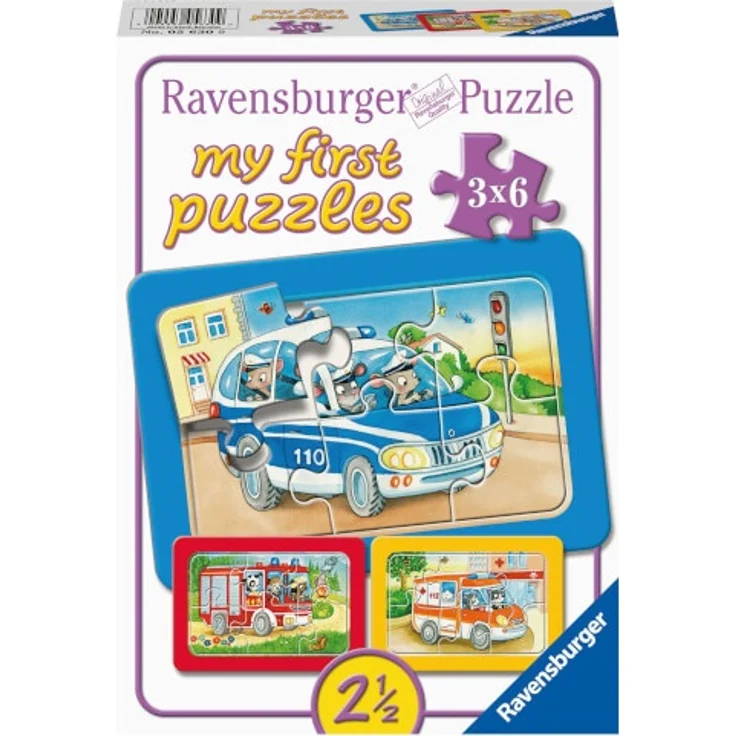 Ravensburger Kinderpuzzle 05630 - Tiere im Einsatz - 3x6 Teile Rahmenpuzzle für Kinder ab 2,5 Jahren – Bild 1