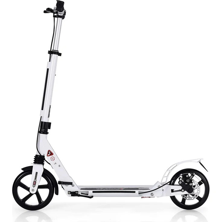 COSTWAY Kickscooter mit Klingel und Ständer, Scooter Roller höhenverstellbar, Tretroller klappbar, Cityroller bis 100kg belastbar, Scooter inkl. Traggurt, für Kinder und Erwachense – Bild 3