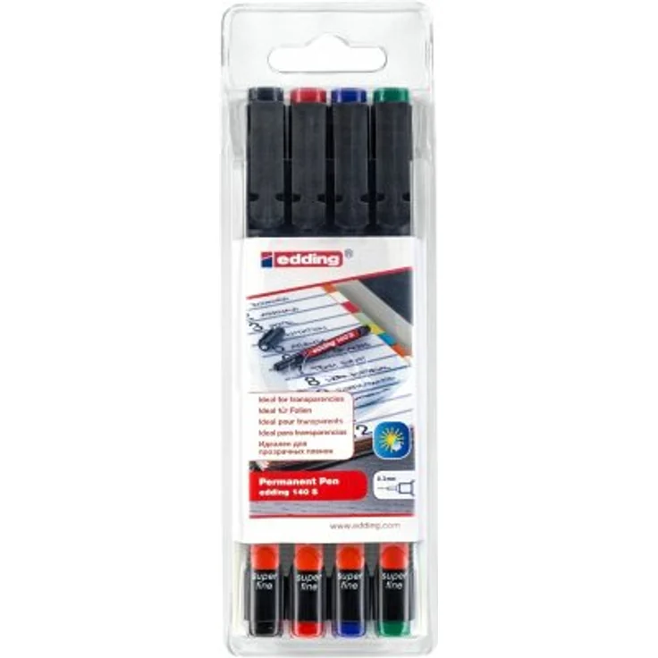sedding 140 S Permanenter Folienschreiber 4er Set sortiert – Bild 2