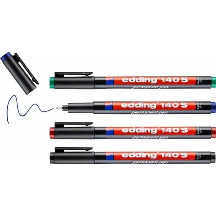 sedding 140 S Permanenter Folienschreiber 4er Set sortiert – Bild 3