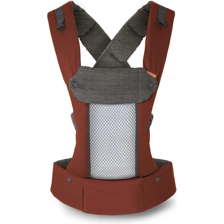 Beco 8 Babytrage Neugeborene ab Geburt bis Kleinkind - Hybrid Baby Trage mit verstellbarem Sitz - Babytrage ab Geburt - Ergonomischer Baby Tragegurt & Baby Carrier - 3,2-20 kg (Rost)