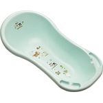 Ergonomische Premium Babybadewanne Funny Farm aquamarin 100 cm mit Ablaufstöpsel - Preisvergleich
