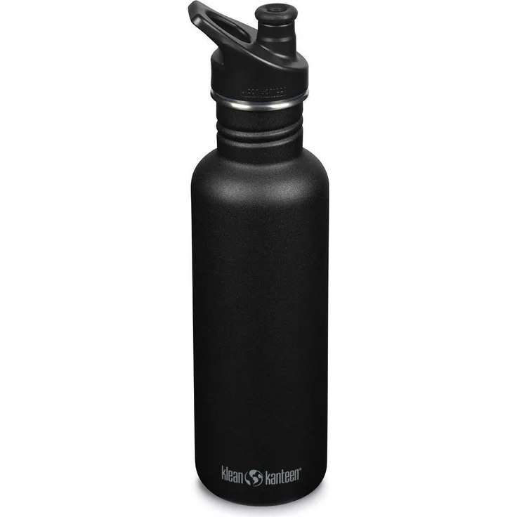 Klean Kanteen Classic Narrow Black - 800ml Edelstahlflasche mit Sport Cap