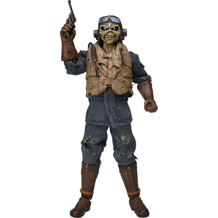 NECA Iron Maiden 8" Actionfigur Aces High Eddie aus Kunststoff und Polyester, in Geschenkbox mit Sichtfenster.