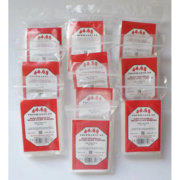docsmagic. de 1. 000 Mini European Board Game Sleeves - 10 Packs - 47 x 70 - Small EU - 44 x 68