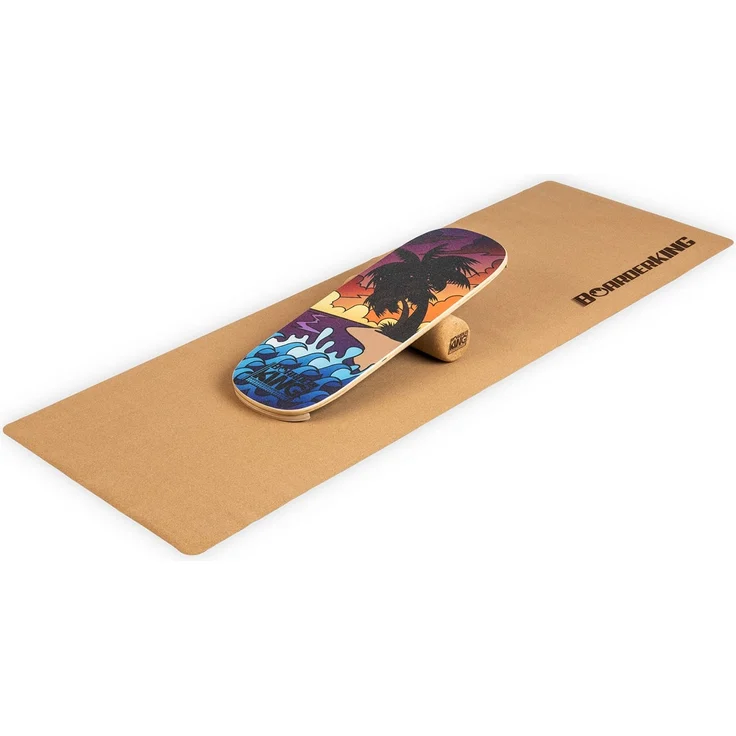 "Indoorboard Classic Balance Board + Matte + Rolle Holz / Kork" – Bild 1
