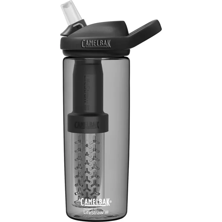 Camelbak Eddy+ Lifestraw 600ml Charcoal, Größe 600 ml - Becher & Trinkflaschen, Farbe Schwarz