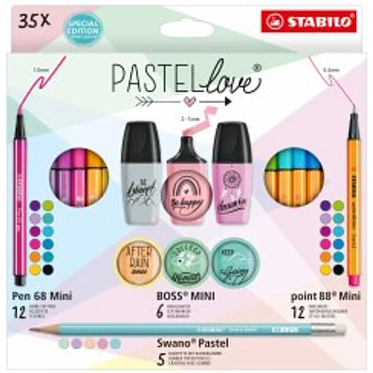 Stifte-Set – STABILO Pastellove Set – 35er Pack – Fineliner, Premium-Filzstifte, Textmarker & Bleistifte – Bild 5