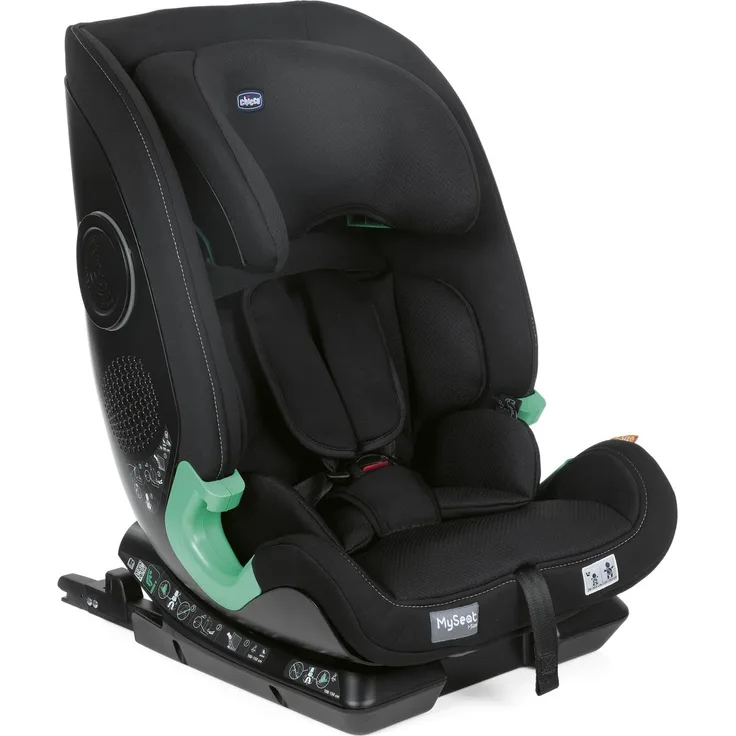 MySeat, Autositz, Einfach zu Installieren mit Isofix-System, Verwendung mit Integrierten Gurten mit Autogurten, Liegend, Höhenverstellbar, ECE R 129/03 - L Size Zugelassen, 76-150cm, ab 15 Monaten