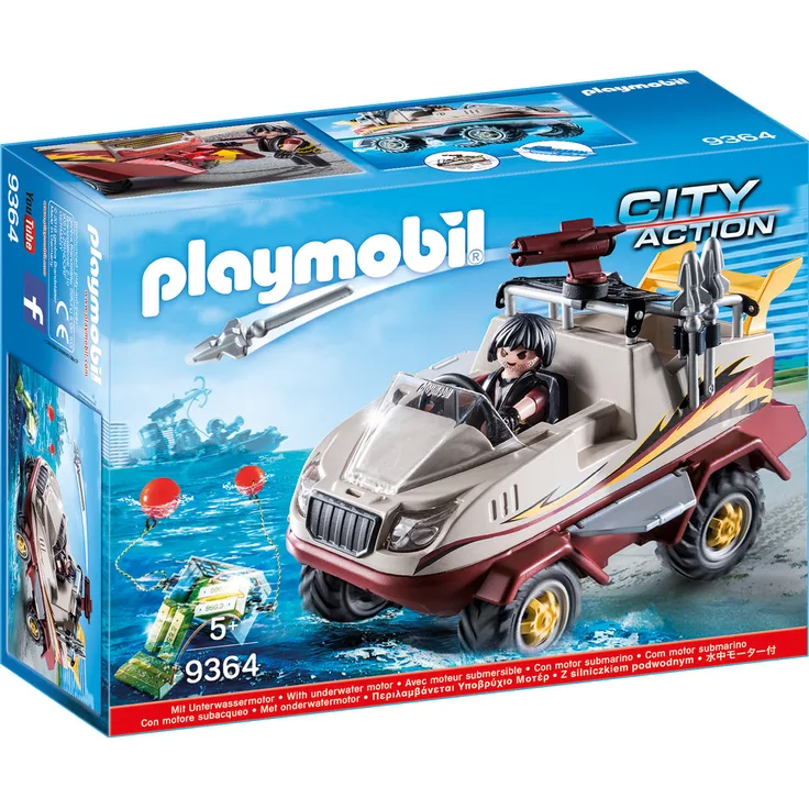 PLAYMOBIL City Action 9364 Amphibienfahrzeug mit Unterwassermotor, Ab 5 Jahren