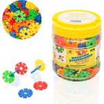 Smart Planet 400 Steckblumen in Dose - Schneeflocken zum Stecken 3,3 cm - Kinder Spielzeug - Lernspielzeug - Steckbausteine Stecksteine ab 3 Jahren