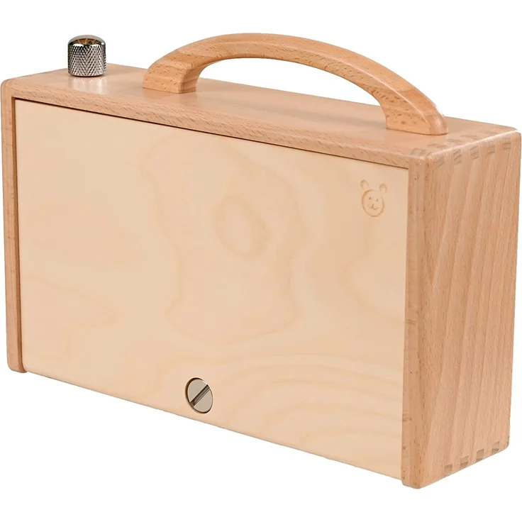hörbert - Musikbox für Kinder. MP3-Player aus Holz mit 9 Playlists. Inklusive Mikrofon, Internet-Radio, Bluetooth-Lautsprecher. Mit vorbespielter, wiederbespielbarer Speicherkarte. – Bild 3