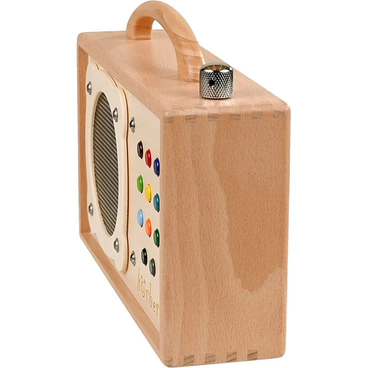 hörbert - Musikbox für Kinder. MP3-Player aus Holz mit 9 Playlists. Inklusive Mikrofon, Internet-Radio, Bluetooth-Lautsprecher. Mit vorbespielter, wiederbespielbarer Speicherkarte. – Bild 4