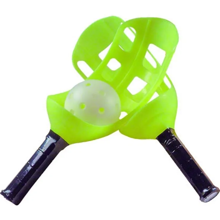 Scoopball Spiel, Geschicklichkeitsspiel, Fangspiel, Scoopball Set, Fangballspiel, Outdoor, Garten, Rasen, Party Spielzeug, Wurfspiel, Kindergeburtstag, Gelb