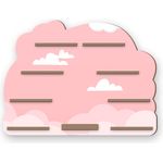 Kreative Feder 'Rosa Wolken' Regal für Musikbox und Figuren