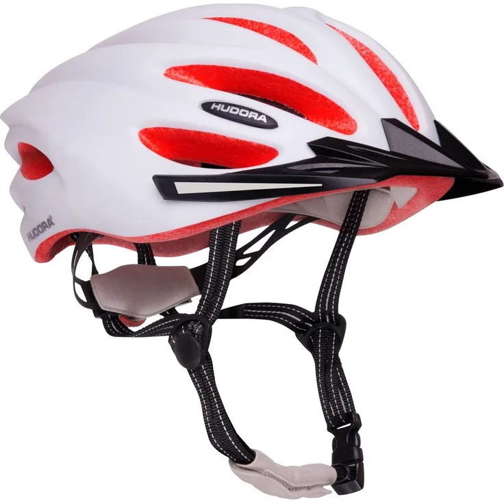 HUDORA Fahrrad-Helm Basalt Damen Herren, Fahrrad-Helm Rad-Helm Gr. 56-69, weiß/orange
