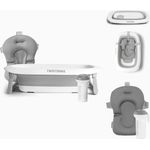 Twistshake Badeset Faltbare Babywanne Anti-Rutsch-Kissen Krug zum Ausgießen Grau / Weiss